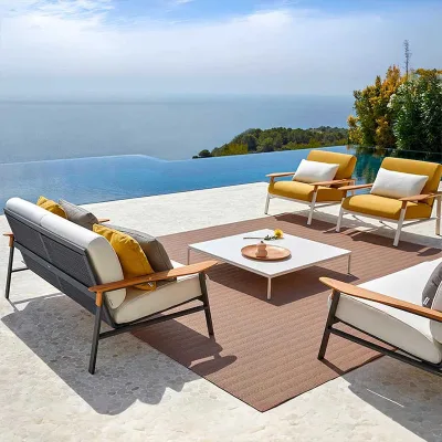 Outdoor Furniture Sets Waterproof Combined Sofa Rattan Outdoor Chair Garden Sofas Rattan Complete Set