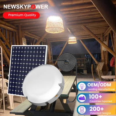 Wholesale 1500lm Solar Powered Ceiling Lights with 3 Lighting Colors Adjustable Modern Rechargeable Round Solar Ceiling Lamp