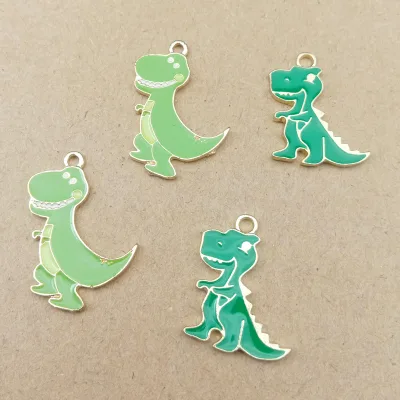 Enamel Dinosaur Charms Mixed Color Cute Animal Charms Cartoon Charms for Necklace