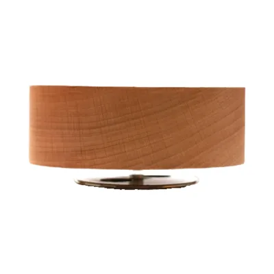 Factory-Produced Round Wooden Music Box with Rotating Base Wind-Up Play Power Movement for Sale