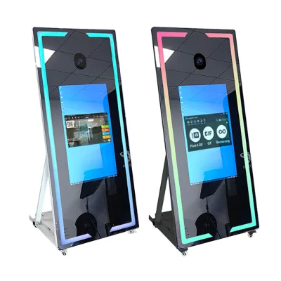 Touch Screen Magic Mirror Photo Booth Mirror Booth Machine with Built in Printer for Events Wedding Party Memory Capture