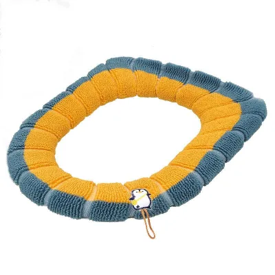 Household Winter Thickened Toilet Cushion Cartoon Handle All Seasons Universal Plush Toilet Cover