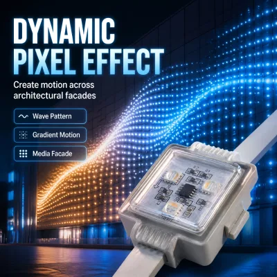 OEM Wholesale Addressable 0.75w 1w RGB DMX512 Square LED Pixel Point Light IP65 Color Changing Hotel Facade Lighting