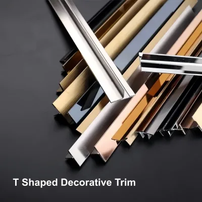 Aluminum Alloy T Shape Profile Wall Decorative Tile Trim for Kitchen & Bathroom Modern Waterproof Edge Banding