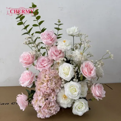DC294 Cost-Effective Loose Silk Floral Supplies Pink White Mixed Blooms DIY Wedding Table Centerpiece Bouquet Making
