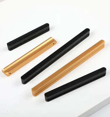 Modern Gold Black Aluminum bar Furniture Wardrobe Drawer Closet Handle for Living Room Bedroom