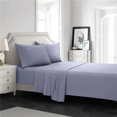Factory Direct Sale Super Soft Microfiber 1800 Bed Sheet Set Wrinkle Resistant Hotel Bedding Includes Fitted Bed Sheet