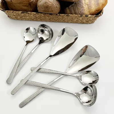 304 Stainless Steel Spoon Set Serving Soup Dessert Small Teaspoon Home Kitchen Dishwasher Safe Utensil Stirring Tea Coffee