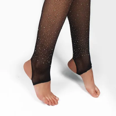2025 Woman Rhinestone Stirrup Fishnet Tights Diamond Glitter Pantyhose Glisten Fishing Net Stockings Nylon Women's Underwear