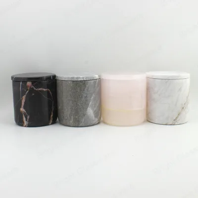 Luxury Large 10oz White Onyx Marble Candle Jar With Lid