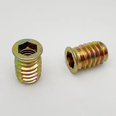 Zinc Plated Carbon Steel Countersunk Hex Socket Furniture Insert Nut, Threaded Wood Insert Nut for Furniture Connection, M4-M10