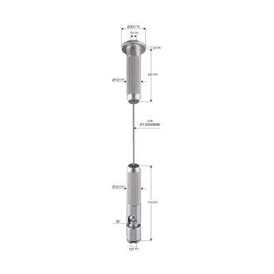 Pearl Chrome Plated LED Light Suspension Kits for Led Linear Lights Hanging