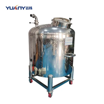CE Sterile Sealed Jacketed Heated Stainless Steel Storage Tanks Agitator Mixing Tank with Wheels Attaching Machine New Product 2020