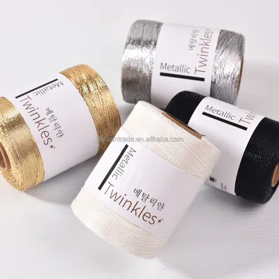 800m Per Roll 1mm Lurex Shiny Metallic Knitting Glitter Cord Crochet Knitting Bag Crochet Thread Yarn