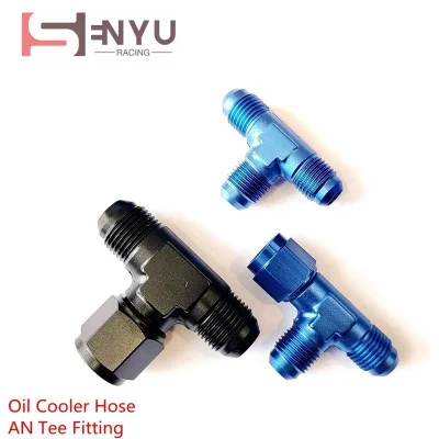 AN4 AN6 AN8 AN10 AN12 Male to an Female Tee T-Tee Fitting Adapter Aluminum Black Blue
