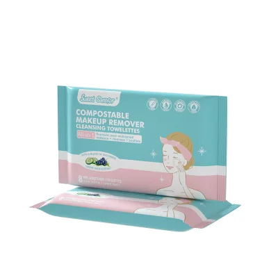 Mini Small Package Female Makeup Remover Face Cleaning Wipes for Traveling 8pcs