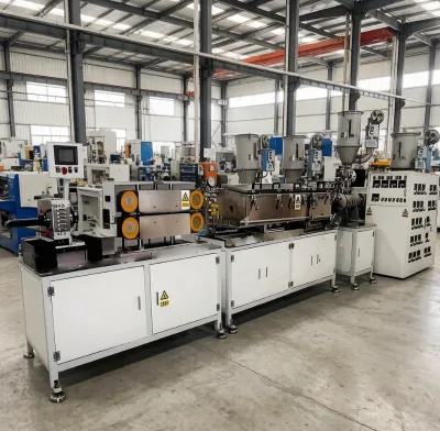 High-Efficiency Five Layer Fully Automatic Extruder Machine for PE Plastic Tube Extrusion 60-70pcs/min AS-P1-EX5-B2