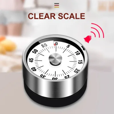 New Stainless Steel Visual Timer Mechanical Kitchen Timer 60-Minutes Alarm Cooking Timer With Loud Alarm