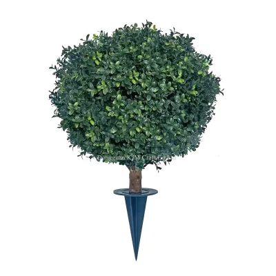 Home Garden Decor "D18*27''H Boxwood Trees Topiary Ball Plant Artificial Boxwood with Spike