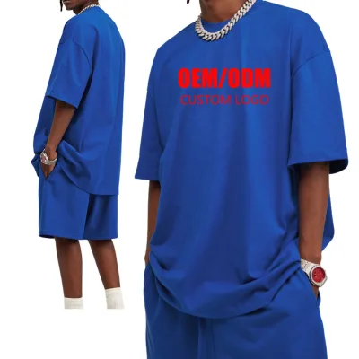 Wholesale Cotton Mens Tracksuit Shorts Set Custom Design Two Piece Short Pants Sets