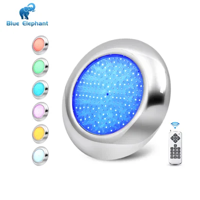 High Quality 12V Stainless Steel IP68 RGB LED Pool Light Epistar SMD2835 Chips 95 CRI RF Remote Control Portable for Pools