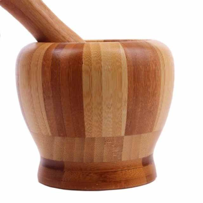 Solid Wood Mortar Pester with Lid