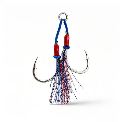 High Carbon Steel Swivel Double Jig Hooks Single Twin Hook Choices Ultra-Light Super Strong Slow Pitch Jigging Lures Sea Carp