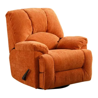 Modern Large Weightless Recliner Chenille Fabric with Leather Upholstery Retractable Headroom