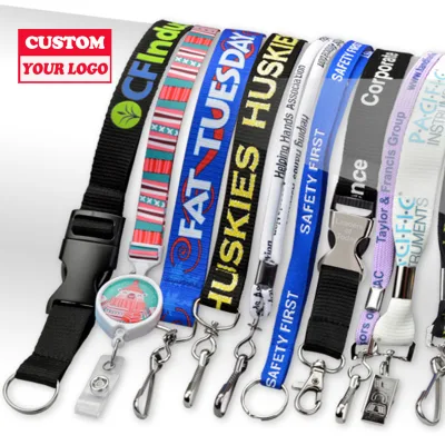 Oem Eco-friendly Durable Polyester Embossed Screen Printed Woven Phone Id Neck Nylon Lanyard Logo Keychain Sublimation Custom
