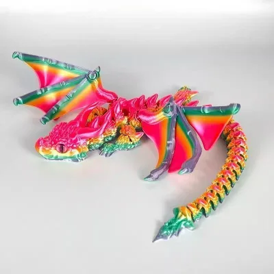 3D printed winged dragon, 3D printed animal toys, fingertip dragon toys, flexible and movable winged dragon models