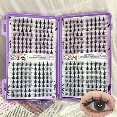 Southeast Asian Manga Style Doll Eye Lashes Manhwa Lashes Segmented Lash 320 Clusters Eyelash Vendor Customized for Daily Makeup