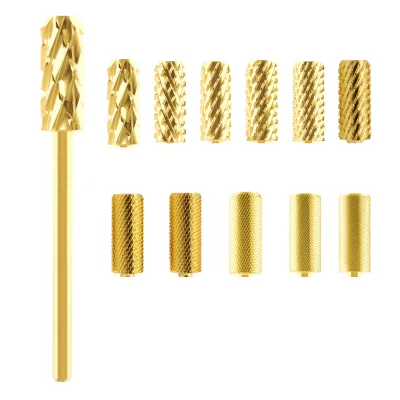 Hot Sell Electric Nail Drill Bits Free Shipping OEM Logo Inverted Backfill Large Tapered Barrel Titanium Volcano 3xc Carbide