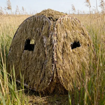 Polyester Pop-Up Hunting Camo Tent with UV Protection Outdoor Field Hunting Blind Camouflage Ghillie Design