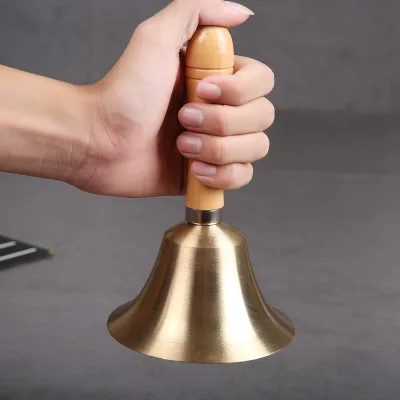 3.2 Inch Super Loud Solid Brass Hand Call Bell for Dinner Christmas Service Jingle Bell