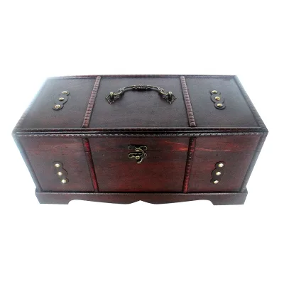 Old Style Wooden Treasure Chest Antique Treasure Chest Small Vintage Wooden Treasure Chest