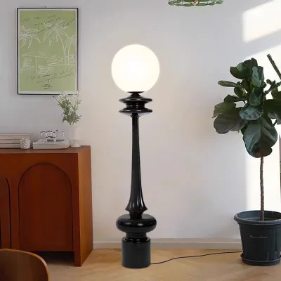 Roman Column Floor Lamp - Vintage Resin Standing Light for Living Room/Hotel,Retro Tall Lamp for Study/Bedroom