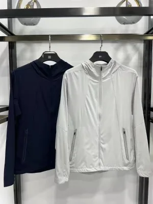 Men's Casual Hooded Bomber Jacket with Zipper Closure Ultra-Thin Breathable & Stretchy Sun Protection Summer Outdoor Jacket