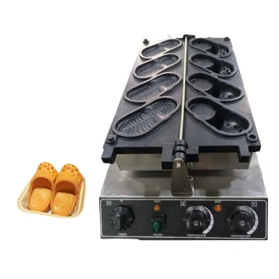 Small Electric Heating Household Hole Shoe Bread Baking Machine 3000W Commercial Nonstick Waffle Shoes Shaped Maker