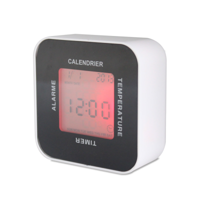 Rotating Colorful Clock and Snooze Light Alarm Clock and Table Clock with Calendar