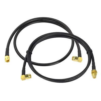 RG58 Coaxial Cable SMA Male Female Right Angle Pigtail RF Assembly 50W Antenna Extension Connector