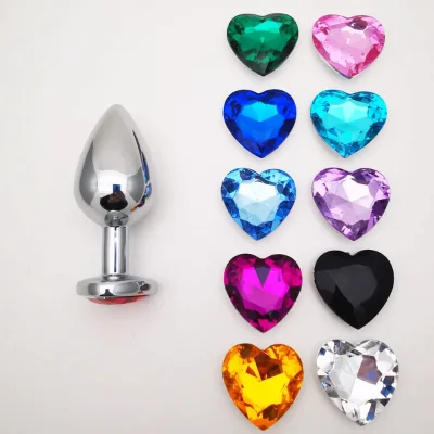 Cheap Erotic Adult Heart Anal Plug Toys Stainless Steel Waterproof Anal Plug with Jewel Butt Plug