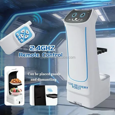 Wholesale 2.4g Remote Control Intelligent Food Delivery Service Robot Toy for Boys Girls & Adults Plastic Unisex