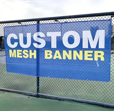 Weatherproof High Resolution Printed Mesh Sign Vivid Promotional Fabric Banner for Sports Field Marketing Display