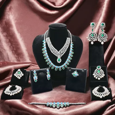 Hot Selling Luxury High-end Jewelry Set With Colorful Necklaces Earrings, and Bracelets, Customized Jewelry Set