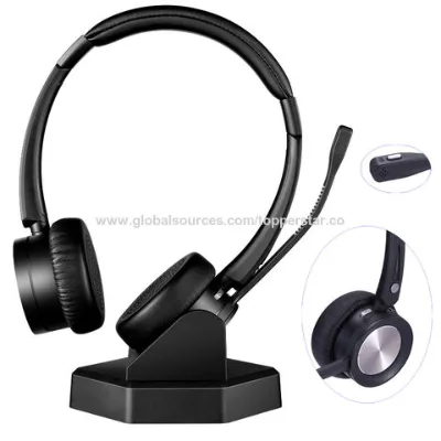 Wireless Communication Headset for Office Business Call Center with BUSY light One-button Mute mic