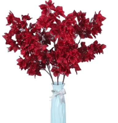 Wholesale Artificial Burgundy Flower Encrypted Bougainvillea Artificial Bougainvillea Branch for Home Decoration Wedding