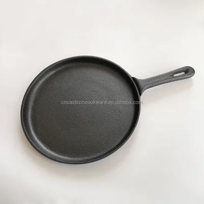 Black Nonstick Cast Iron Flat Griddle Frying Skillet Crepe Pan for Egg Omelette