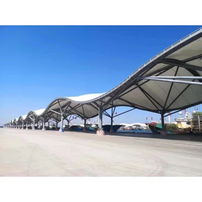 Modern Architectural Design PVDF Tensile Fabric Membrane Structure Good Selling Outdoor Landscape Umbrella Canopy