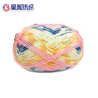 Fancy Spinning Space Dyed Yarn 100% Pure Wool Hand Knitting Yarn