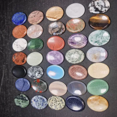 Wholesale Natural Crystal Healing Tumbled Stone Clear Quartz Amethyst Crystal Worry Stone for Meditation